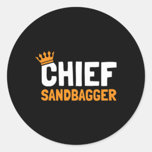 Adesivo Redondo Chefe Sandbagger Golfe - Uni-adultos