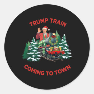Adesivo Redondo Chegando Aos Papais noeis Urbanos Trump 2024 Xmas