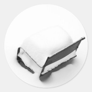 Adesivo Redondo Cheio De Neve De Vintage Metal Lawn