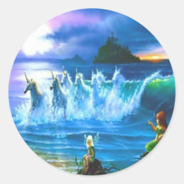 Adesivo Redondo Cheio Oceânico De Autocolantes