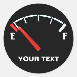 Adesivo Redondo Cheio/vazia do reservatório de gás de combustível