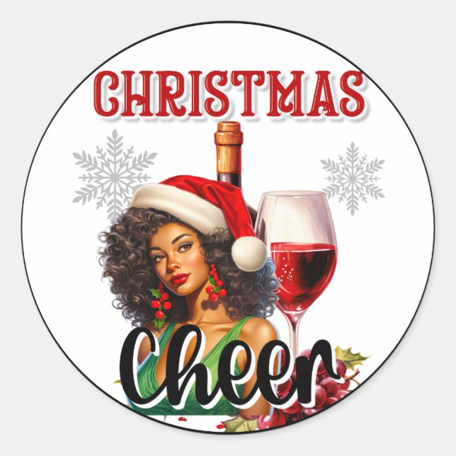 Adesivo Redondo Cheiro de Natal Retrô Pinup (Frente)