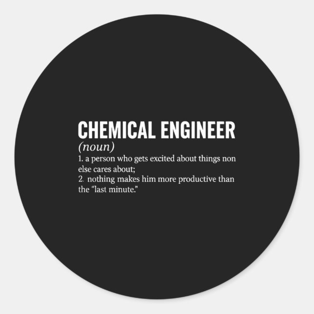 Adesivo Redondo Chemical Engineer Profession Definition Engineerin (Frente)