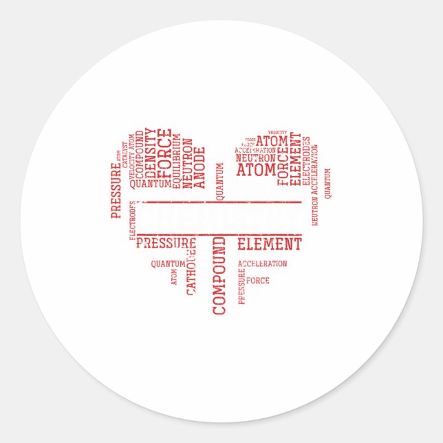 Adesivo Redondo Chemist Valentines Day Gift Science Chemistry  (Frente)