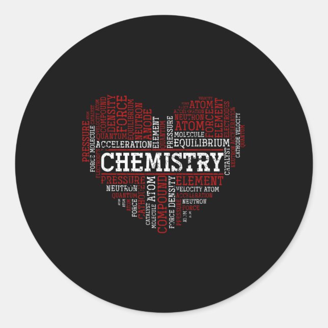 Adesivo Redondo Chemist Valentines Day Gift Science Chemistry  (Frente)