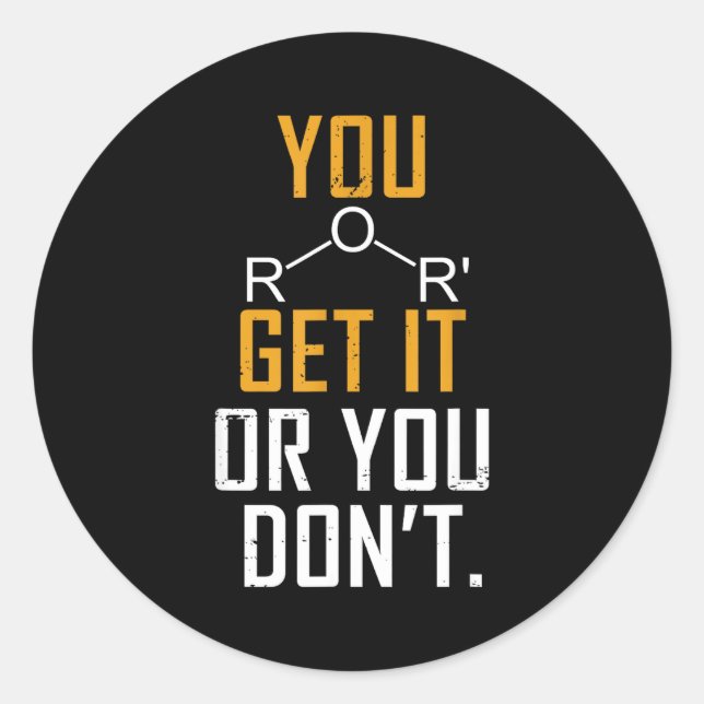 Adesivo Redondo Chemistry Pun - Ether Get It Or You Don't - Funny  (Frente)