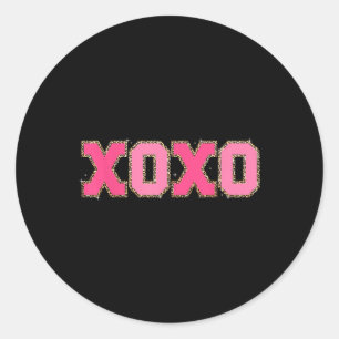 Adesivo Redondo Chenille Patch Espetacular Xoxo Valentine Day Hear