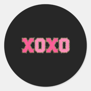 Adesivo Redondo Chenille Patch Espetacular Xoxo Valentine Day Hear