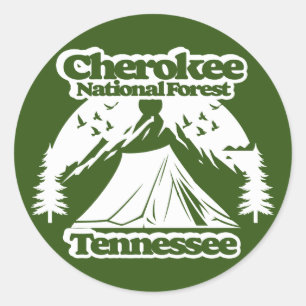 Adesivo Redondo Cherokee National Forest Tennessee