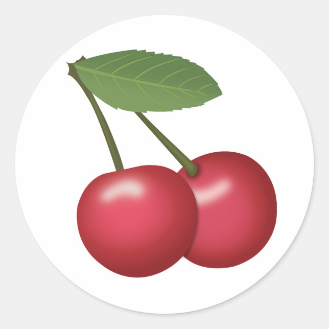 Adesivo Redondo Cherries Emoji (Frente)
