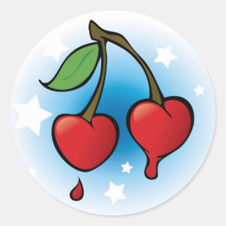 Adesivo Redondo Cherries Love - Sticker