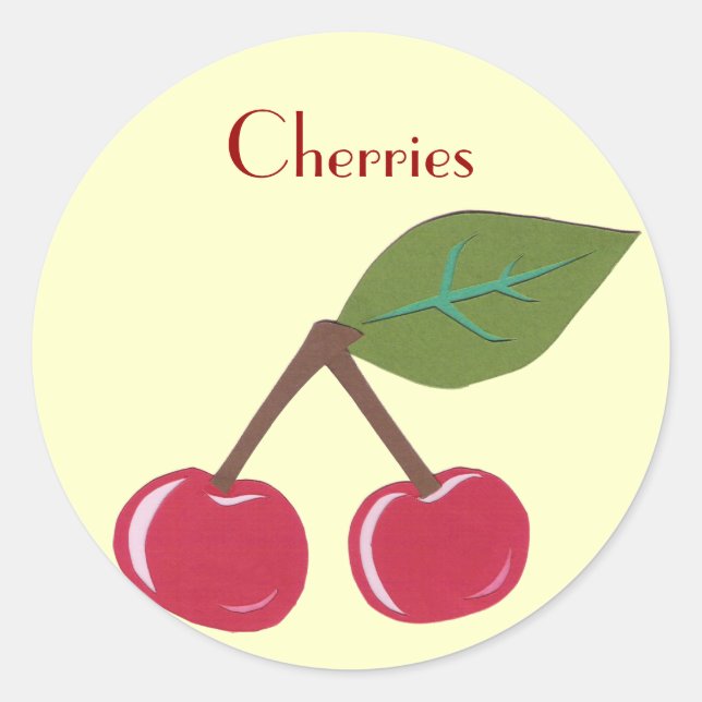Adesivo Redondo Cherries Sticker (Frente)