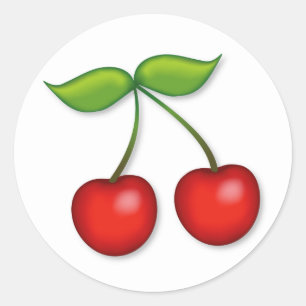 Adesivo Redondo Cherries Sticker