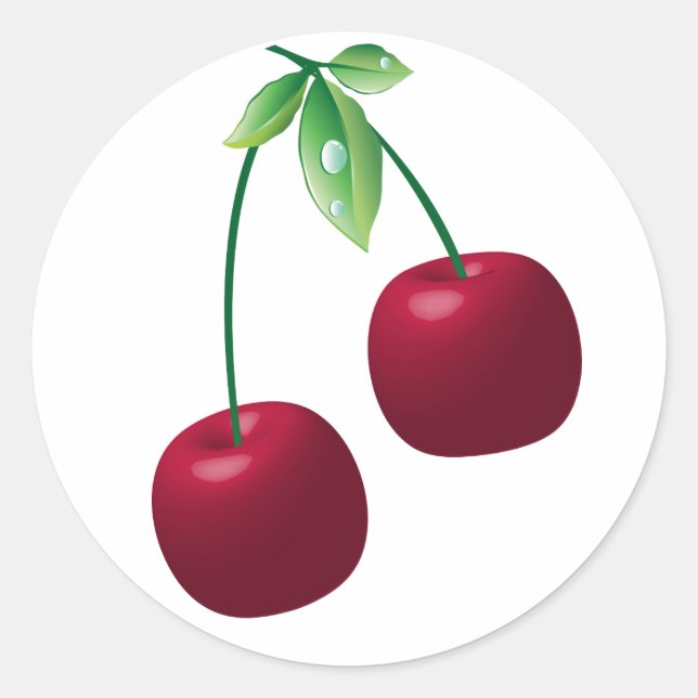 Adesivo Redondo Cherries Sticker (Frente)