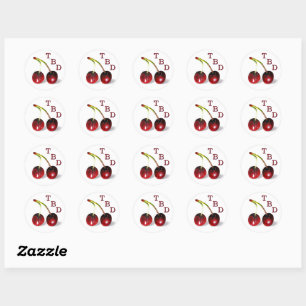 Adesivo Redondo Cherries Sticker