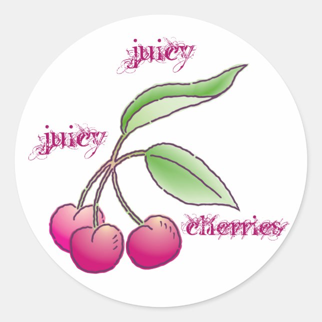 Adesivo Redondo Cherries Stickers (Frente)