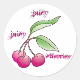 Adesivo Redondo Cherries Stickers