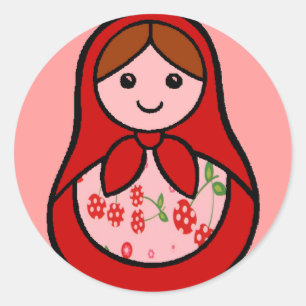 Adesivo Redondo Cherry Babuska Stickers