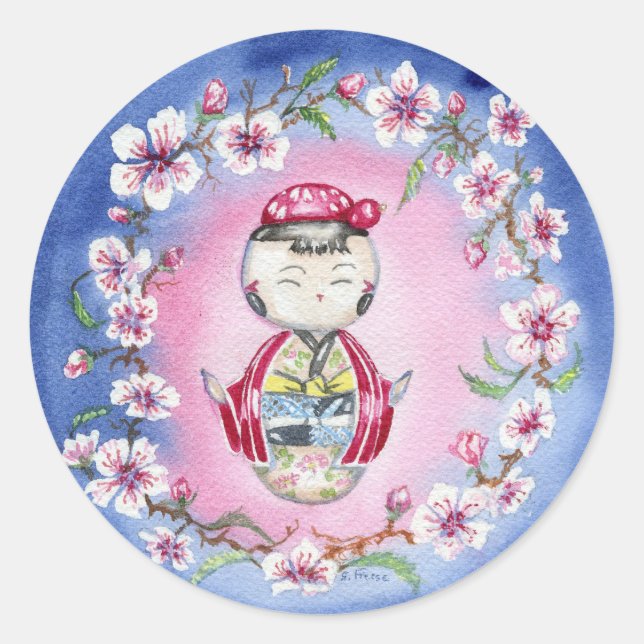 Adesivo Redondo "Cherry Blossom" (Frente)