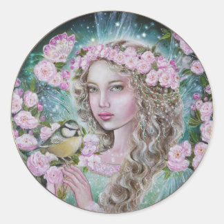 Adesivo Redondo Cherry blossom fairy sticker