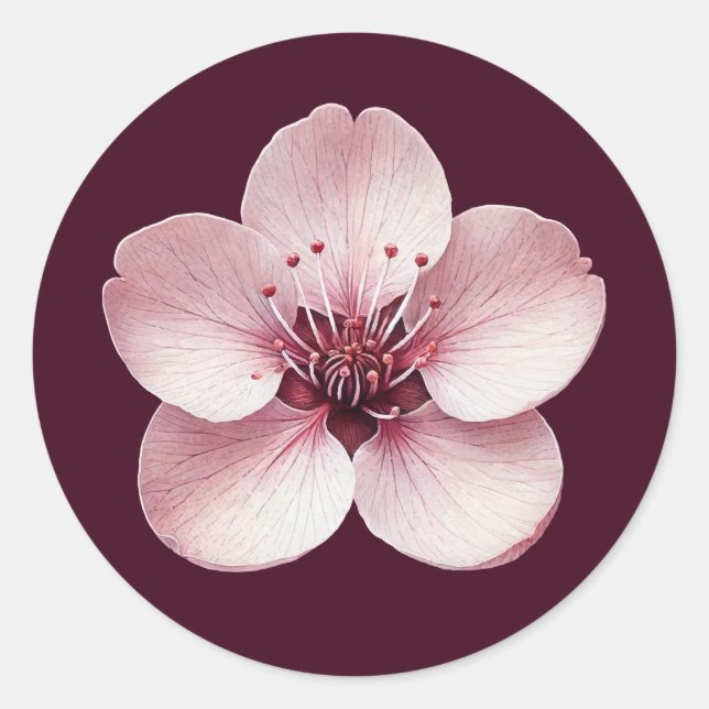 Adesivo Redondo Cherry Blossom Sticker (Frente)
