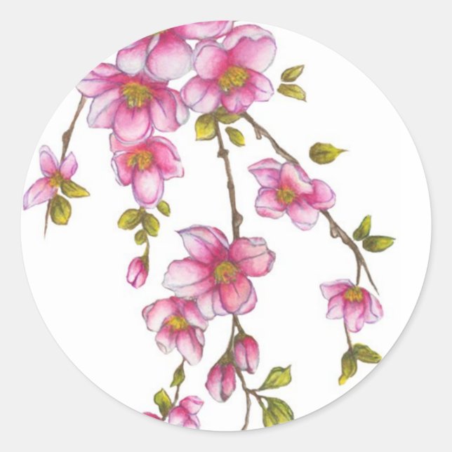 Adesivo Redondo Cherry Blossom Sticker (Frente)