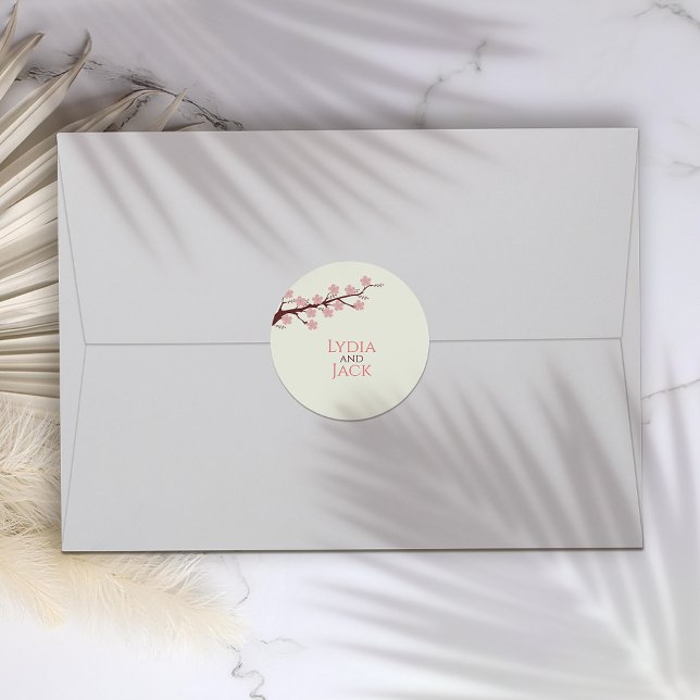 Adesivo Redondo Cherry Blossom Themed Wedding (Criador carregado)