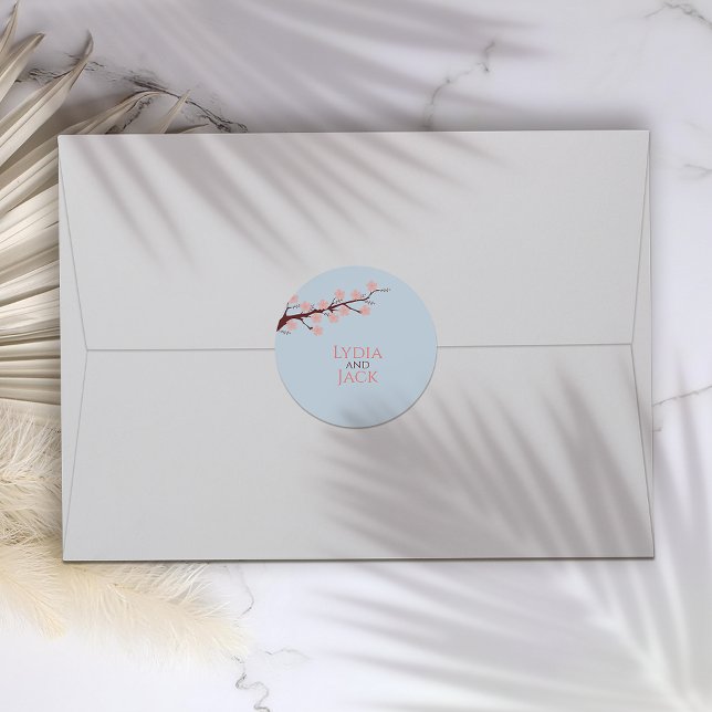 Adesivo Redondo Cherry Blossom Themed Wedding (Criador carregado)