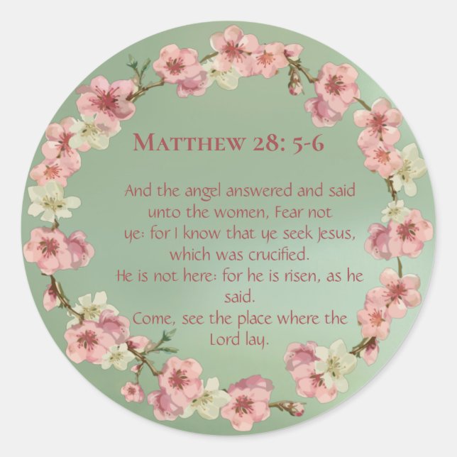 Adesivo Redondo Cherry Blossoms em Rosa e Teal (Frente)