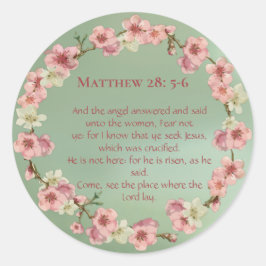 Adesivo Redondo Cherry Blossoms em Rosa e Teal