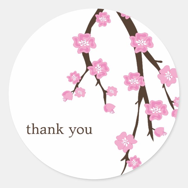 Adesivo Redondo Cherry Blossoms Stickers (Frente)