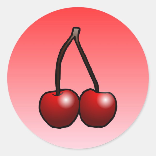 Adesivo Redondo Cherry - Classic Round Sticker (Frente)