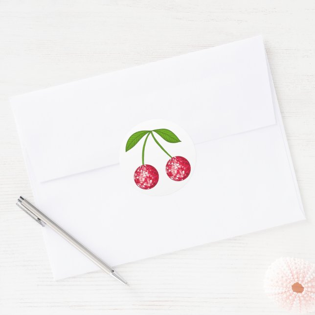 Adesivo Redondo Cherry Disco Ball (Envelope)