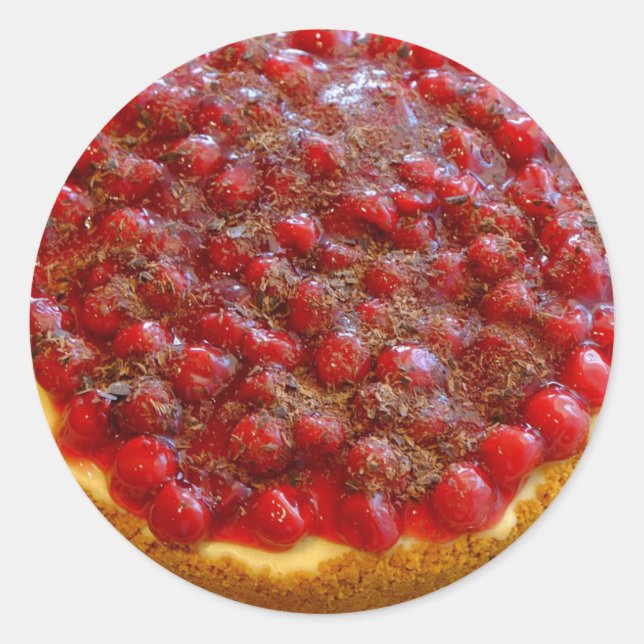 Adesivo Redondo Cherry Graham Cheesecake Sticker (Frente)