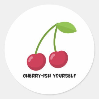 Adesivo Redondo Cherry-ish Yourself self Love quote