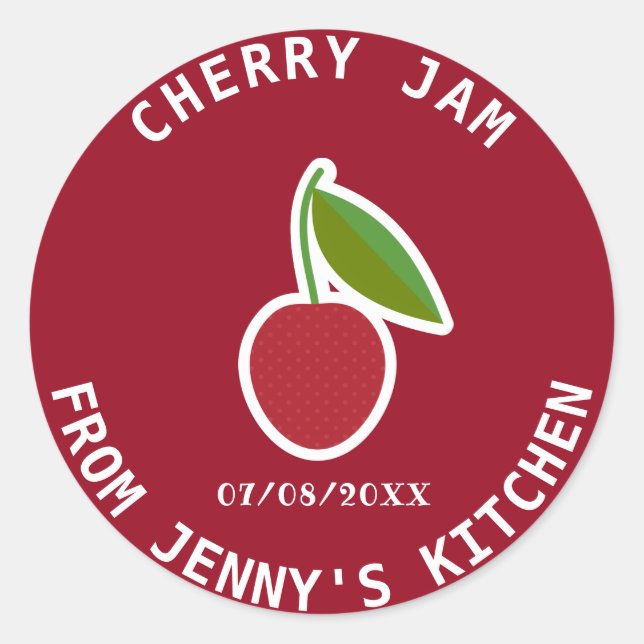 Adesivo Redondo Cherry Jam (Frente)