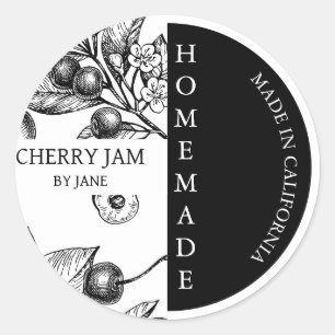 Adesivo Redondo Cherry Jam Modern Business Label
