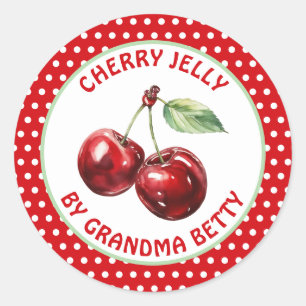Adesivo Redondo Cherry Jelly personalizado à mão