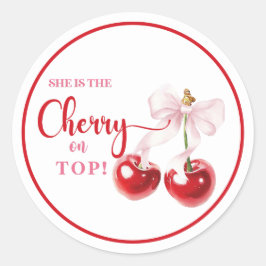Adesivo Redondo Cherry no Top Stickers