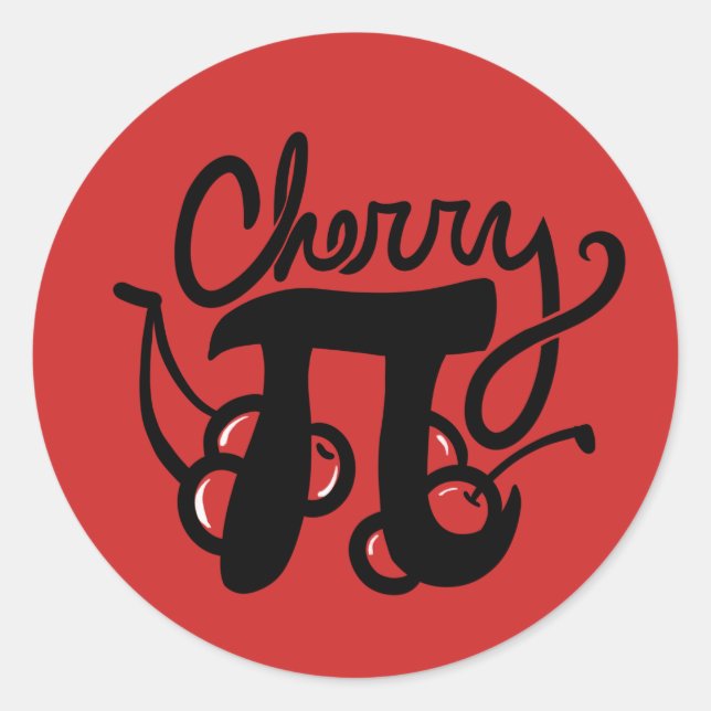 Adesivo Redondo Cherry Pi Day (Frente)