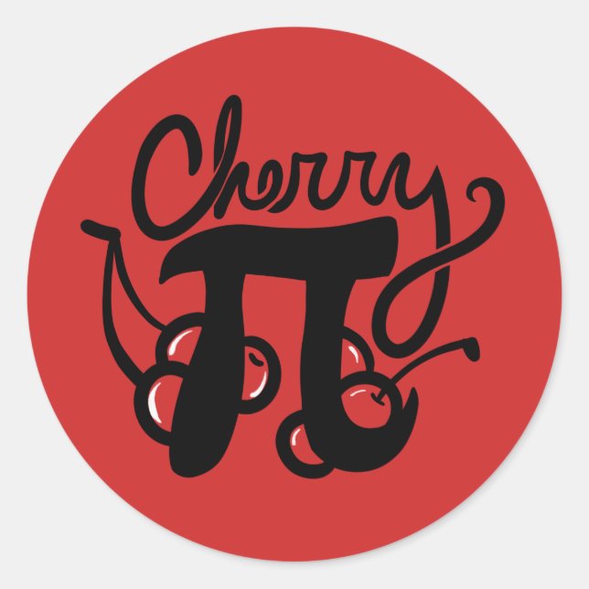 Adesivo Redondo Cherry Pi Day (Frente)
