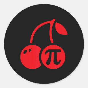 Adesivo Redondo Cherry Pi Day Engraçado Nerd Matemático Professora