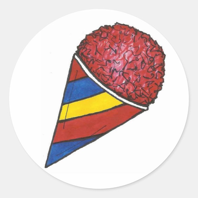 Adesivo Redondo Cherry Sno Cone Red Snocone Summer Shavy (Frente)