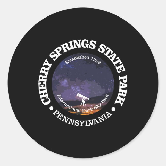 Adesivo Redondo Cherry Springs State Park Shirt Funny Hiking 1922  (Frente)