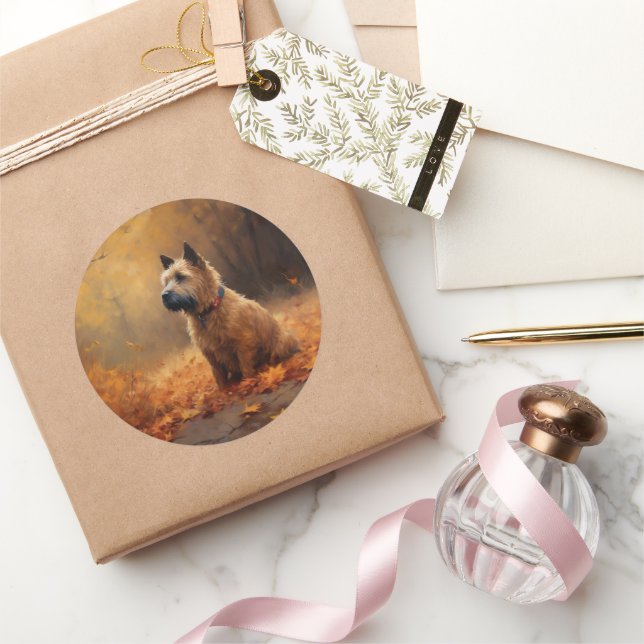 Adesivo Redondo Chesapeake Bay Terrier no outono (Presentear)