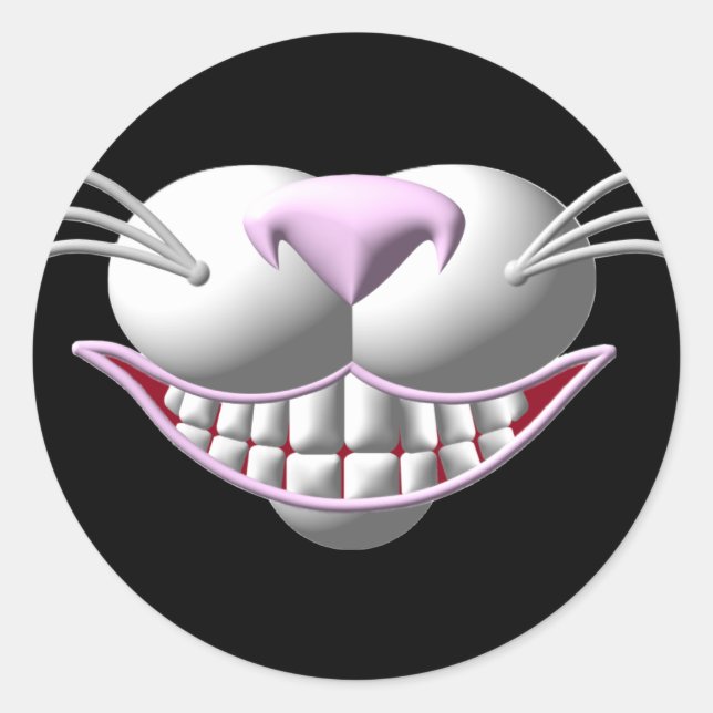 Adesivo Redondo Cheshire Cat Smile (Frente)