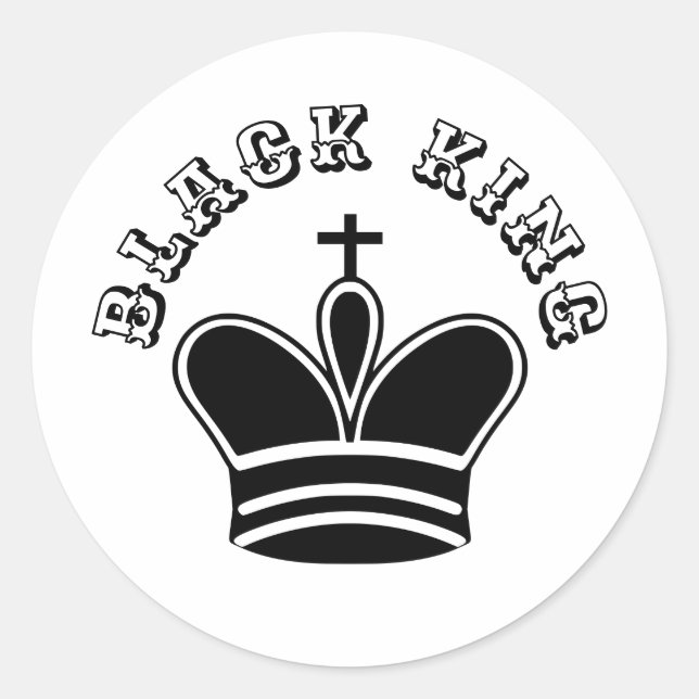 Adesivo Redondo Chess Black King (Frente)