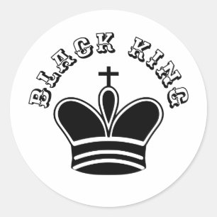 Adesivo Redondo Chess Black King