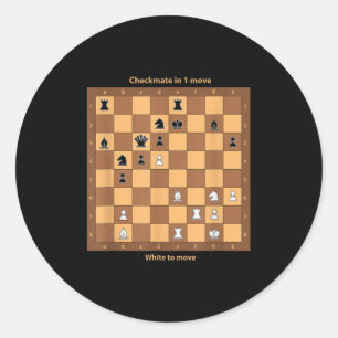 Adesivo Redondo Chess Checkmate, Basta Jogar Chess Citando Gráfico