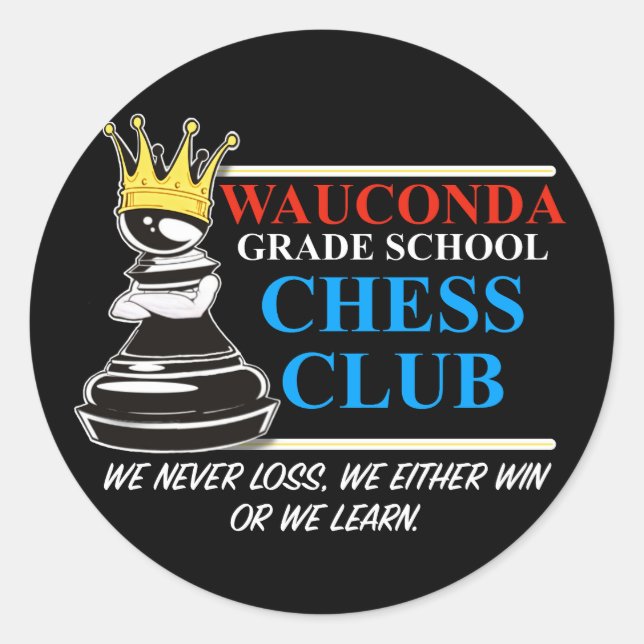 Adesivo Redondo Chess Club SWAG (Frente)